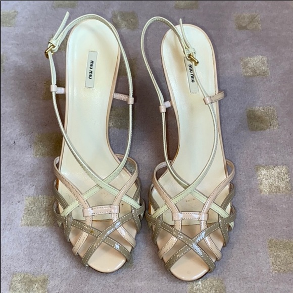 Strappy patent leather Miu Miu sandals - Picture 5 of 8